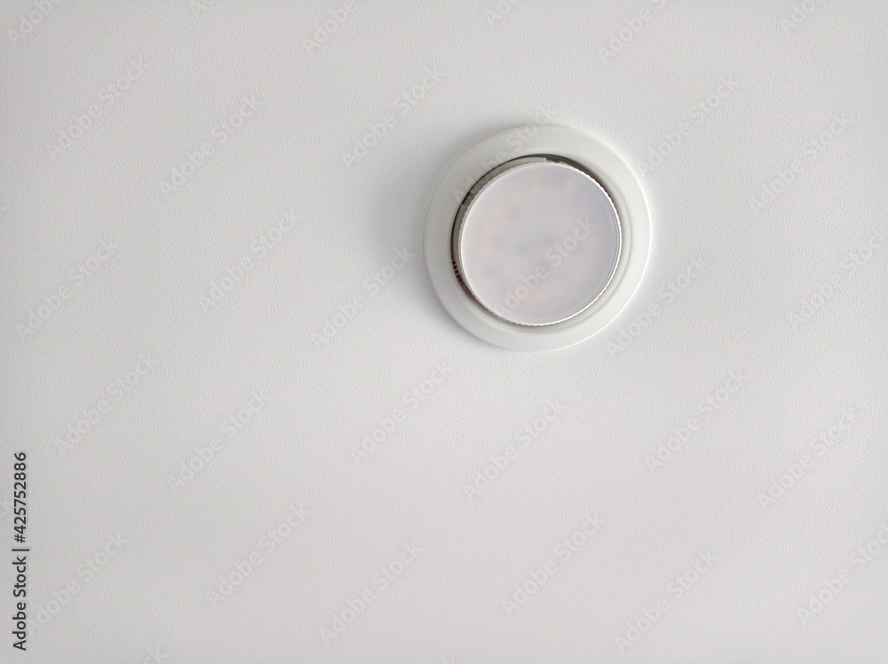 LED Spot Light on white ceiling. White ceiling light LED Spot Light on white ceiling. White ceiling light