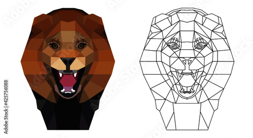 Geometric lion photo