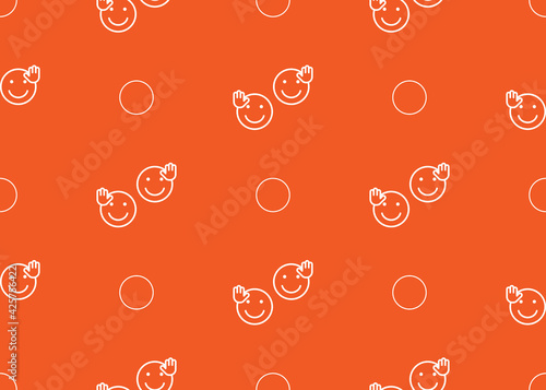 Emoji. Geometric seamless pattern for print design.