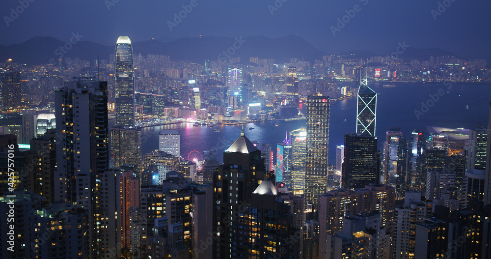 Hong Kong skyline night