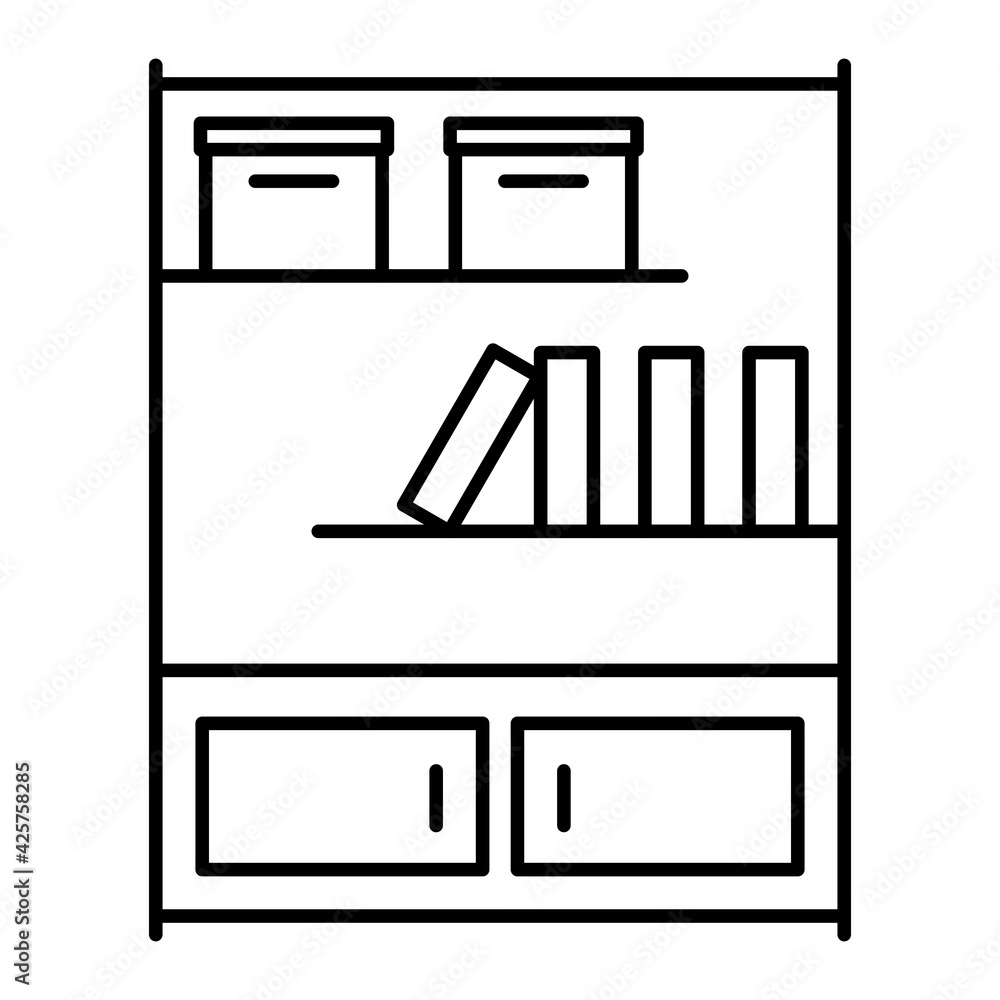 Vector Shelf Outline Icon Design Vector Shelf Outline Icon Design