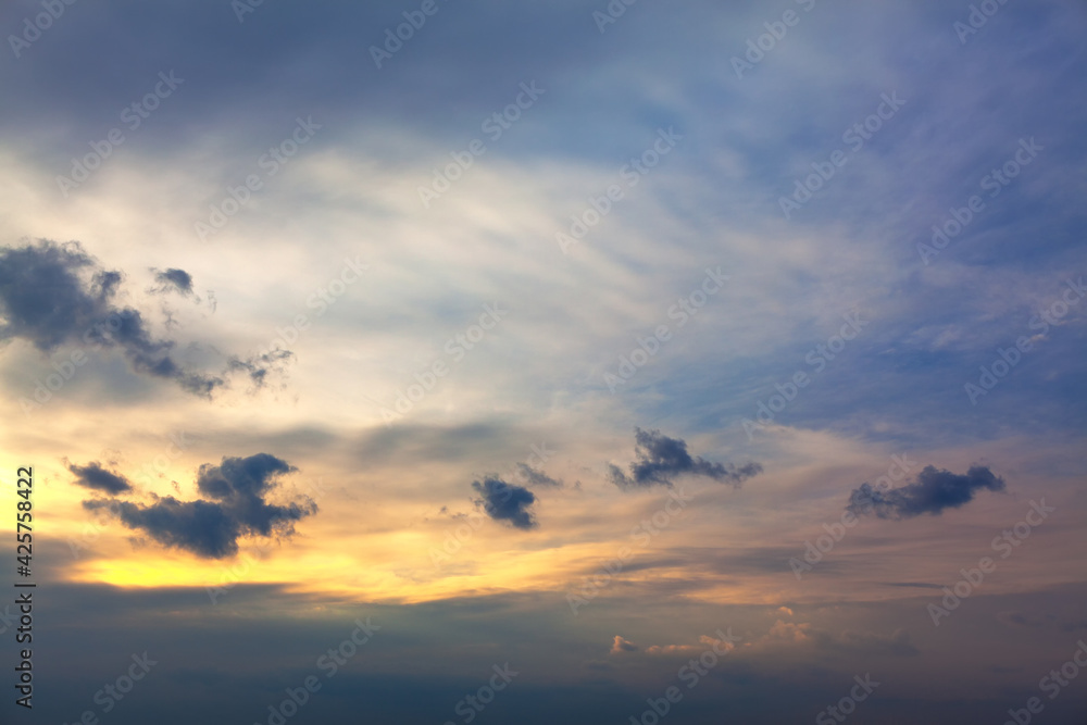 Obraz premium Grey clouds in evening soft light