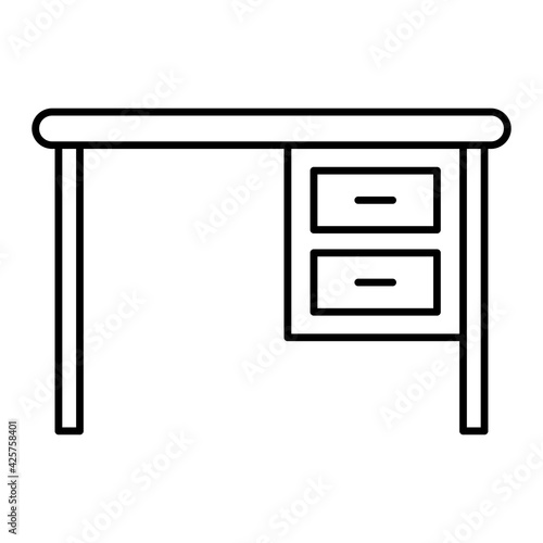 Vector Desk Outline Icon Design