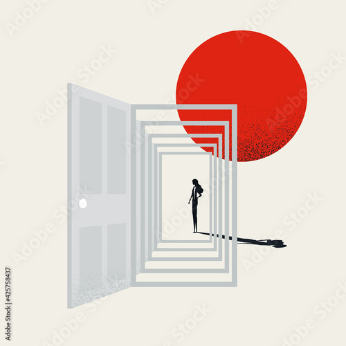 Business career opportunity vector concept. Symbol of new job, work, choice and corporate ladder. Minimal illustration