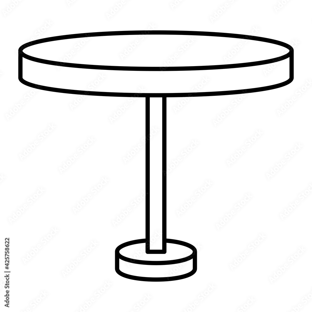 Vector Circular Table Outline Icon Design Vector Circular Table Outline Icon Design