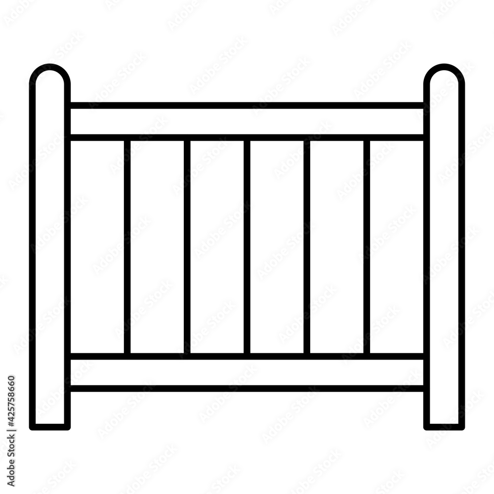 Vector Crib Outline Icon Design Vector Crib Outline Icon Design