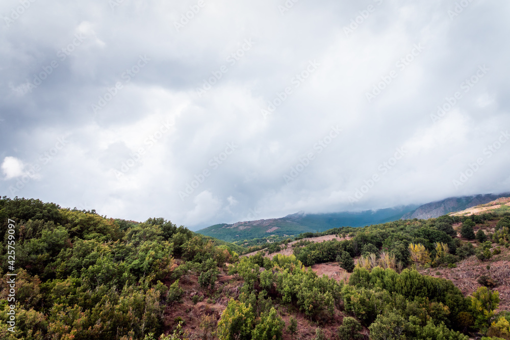 Mountain landscape on a cloudy and rainy autumn day. Mountain landscape on a cloudy and rainy autumn day.