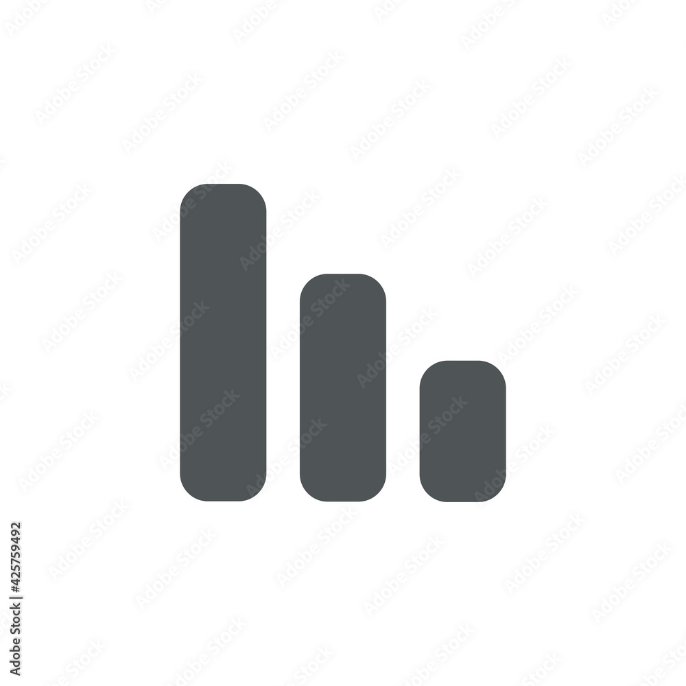 Bar graph icon isolated on white background. Diagram symbol modern, simple, vector, icon for website design, mobile app, ui. Vector Illustration Bar graph icon isolated on white background. Diagram symbol modern, simple, vector, icon for website design, mobile app, ui. Vector Illustration