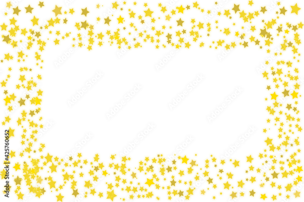 Frame shape white background with stars, gold colors, shiny stars pattern Frame shape white background with stars, gold colors, shiny stars pattern