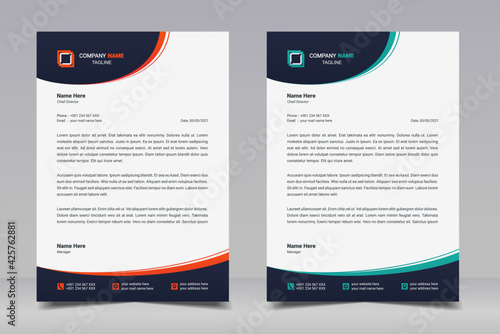 Letterhead design template. Creative, clean and elegant modern business professional letterhead template design. Illustration vector