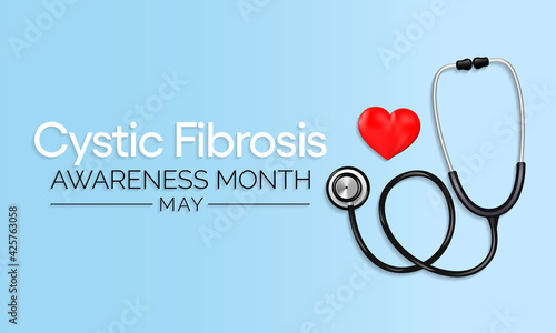 Cystic Fibrosis awareness month observed each year in May, it is a progressive, genetic disease that causes persistent lung infections and limits the ability to breathe over time. Vector illustration.