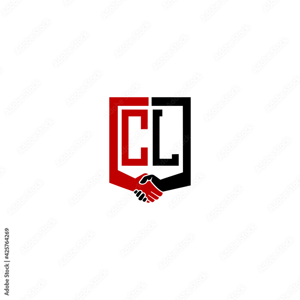 cl logo hand deal design vector icon cl logo hand deal design vector icon