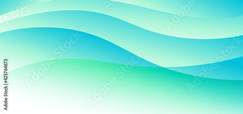 Abstract nature mountain view blue and green gradient background.