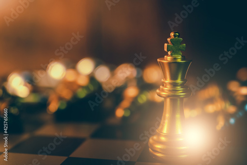   Chess board game to represent the business strategy with competition in the world market. and find out the best solution to meet target objective and goal. Sign and symbol of challenging as concept.