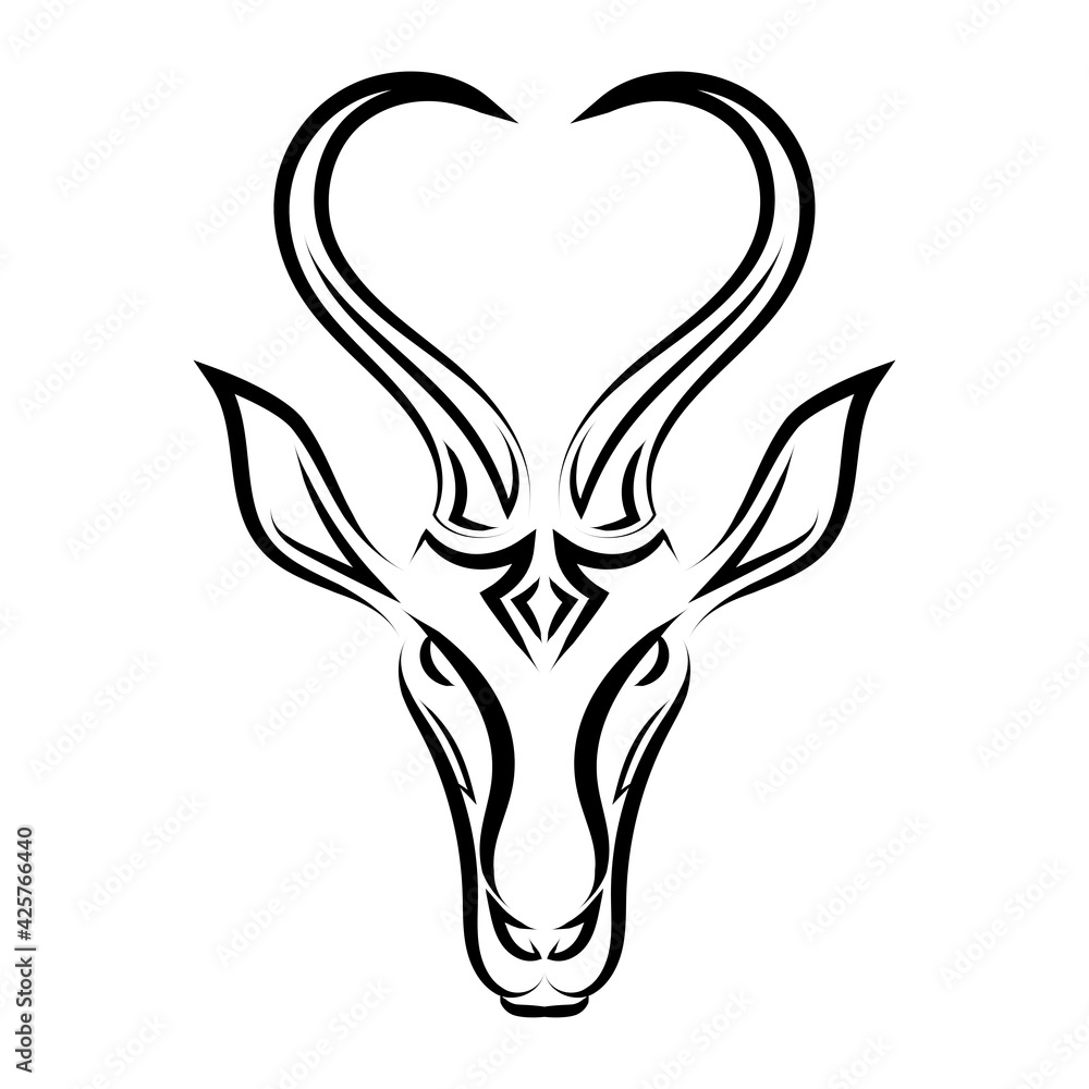 Line art vector of springbok head. Suitable for use as decoration or logo.Line art vector of springbok head. Suitable for use as decoration or logo. Line art vector of springbok head. Suitable for use as decoration or logo.Line art vector of springbok head. Suitable for use as decoration or logo.