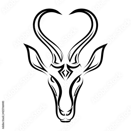 Line art vector of springbok head. Suitable for use as decoration or logo.Line art vector of springbok head. Suitable for use as decoration or logo.