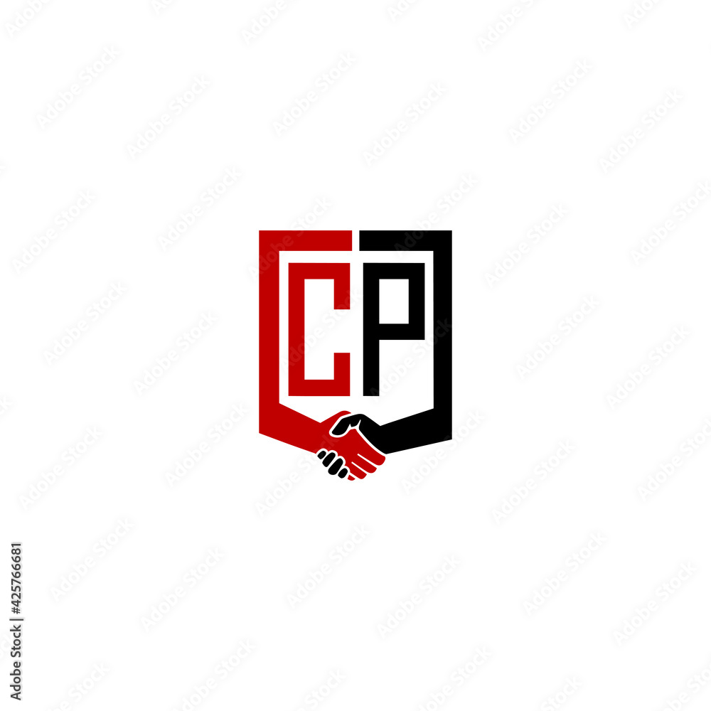 cp logo hand deal design vector icon cp logo hand deal design vector icon