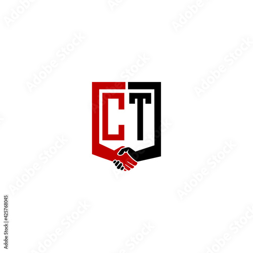ct logo hand deal design vector icon