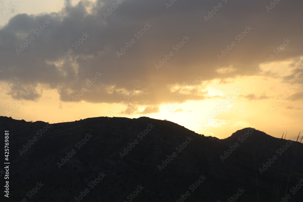 sunset in the mountains