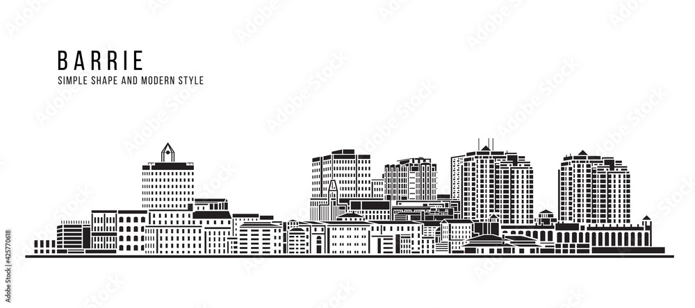 Cityscape Building Abstract Simple shape and modern style art Vector design - Barrie
