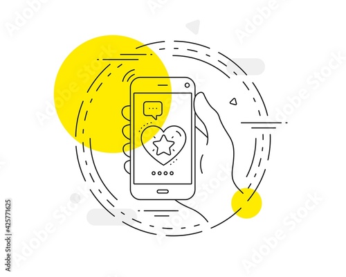 Ranking star line icon. Mobile phone vector button. Love rating sign. Best rank symbol. Ranking star line icon. Abstract concept badge. Vector