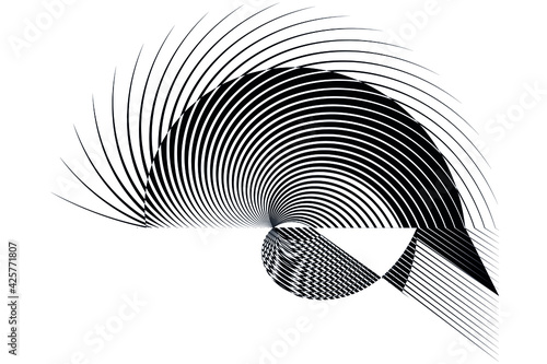 Geometric dynamic pattern, abstract halftone lines background, vector modern design texture.
