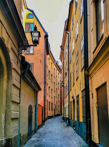Photography Colorful buildings in Gamla Stan, Stockholm