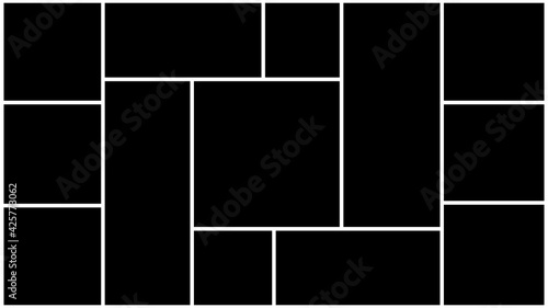 Collage for photos or images. Vector template empty frames. Creative mockup.