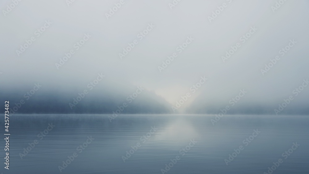 mountains in the mist in the morning mountains in the mist in the morning