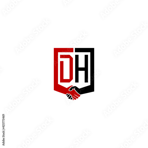 dh logo hand deal design vector icon	