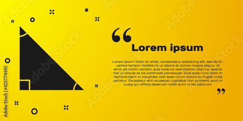 Black Triangle math icon isolated on yellow background. Vector