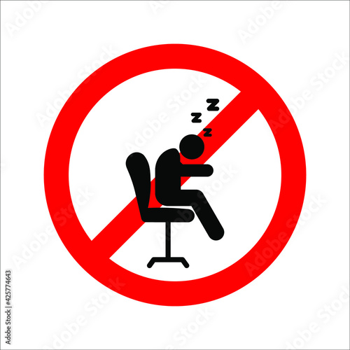No sleeping sign icon on white background