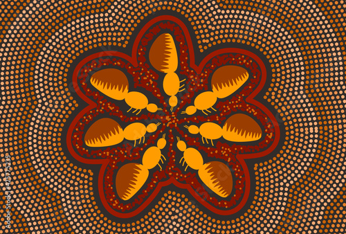 Aboriginal art background - Honey Ant Symbol