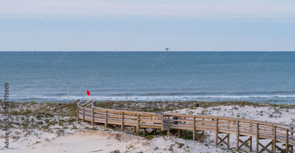 Boardwalk on the beach at Gulf Shores, Alabama, USA