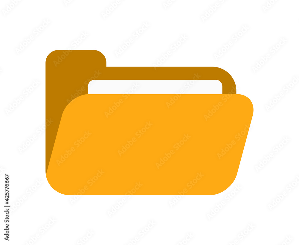 Open folder with document vector illustration. File vector symbol isolated on white background. Open folder with document vector illustration. File vector symbol isolated on white background.