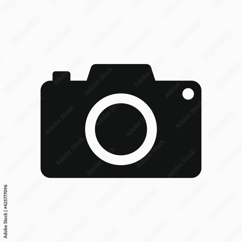Camera vector icon isolated on white background. Photography symbol. Camera vector icon isolated on white background. Photography symbol.