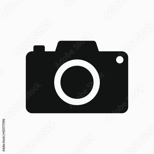 Camera vector icon isolated on white background. Photography symbol.