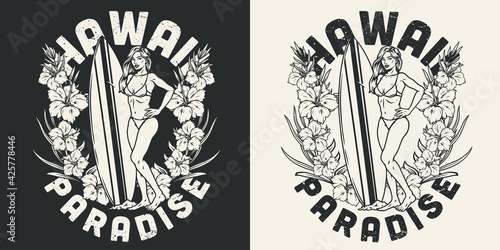 Surfing vintage logo
