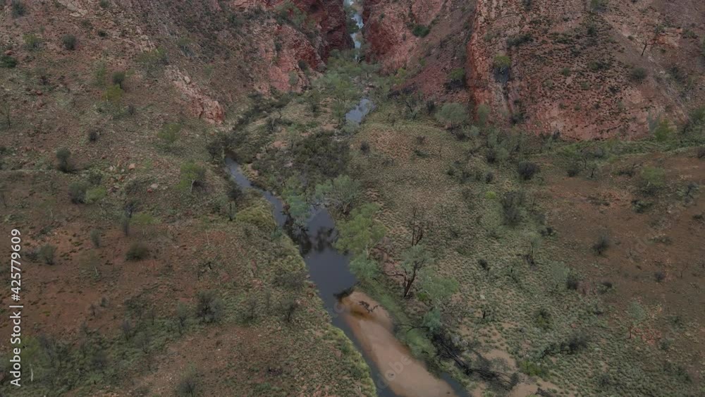 Waterhole Running Through Simpsons Gap In Northern Territory. Larapinta ...