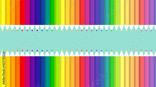 Vector illustration. Colored pencils with space for your text. Colored pencils, color palette.