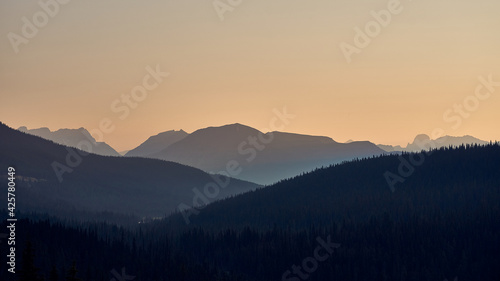 Fototapeta Naklejka Na Ścianę i Meble -  mountains silhouettes on the horizon