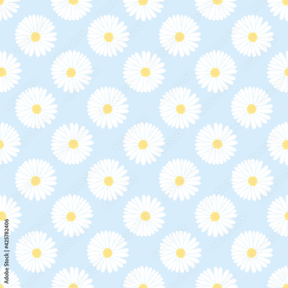 Small white daisy seamless pattern flower background