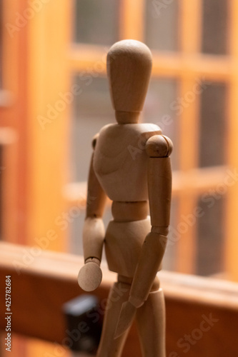wooden mannequin on focus