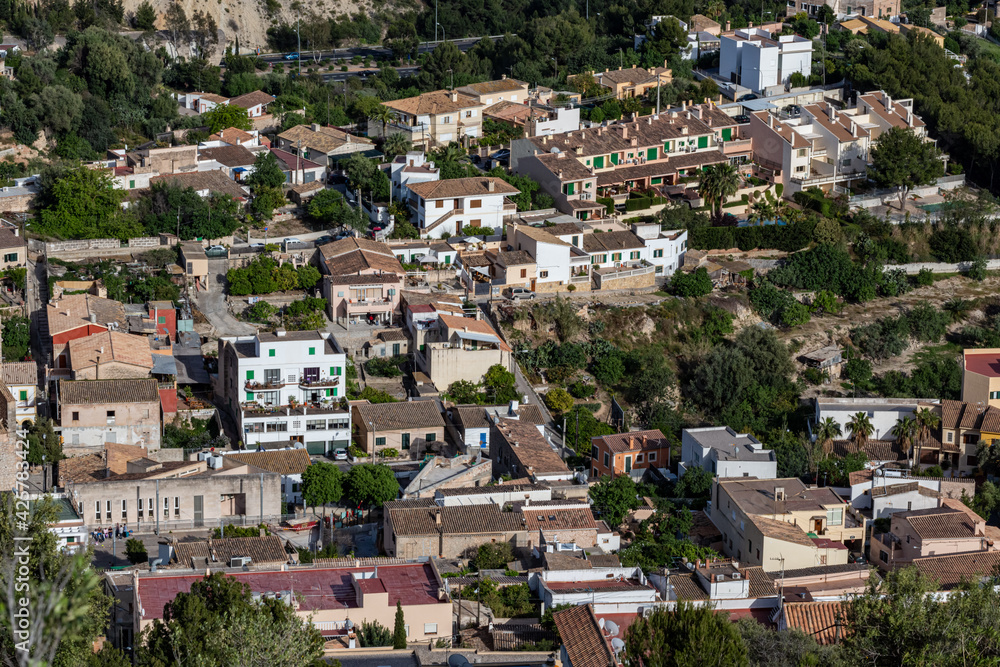 panoramic view of the village of, Genova, delicatessen village of mallorca, near palma de mallorca, spain
