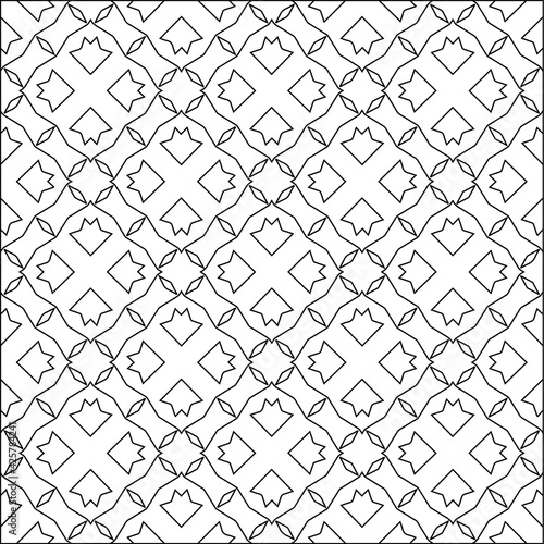 Geometric vector pattern with triangular elements. Seamless abstract ornament for wallpapers and backgrounds. Black and white colors. 