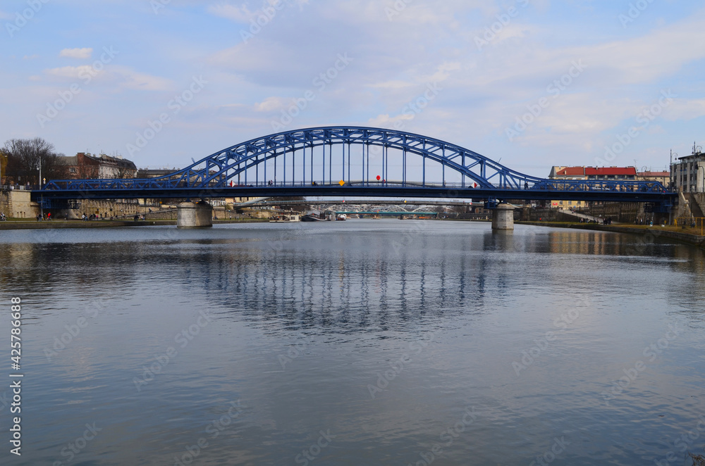Most Józefa Piłsudskiego w Krakowie/Jozef Pilsudski Bridge in Cracow, Lesser Poland, Poland