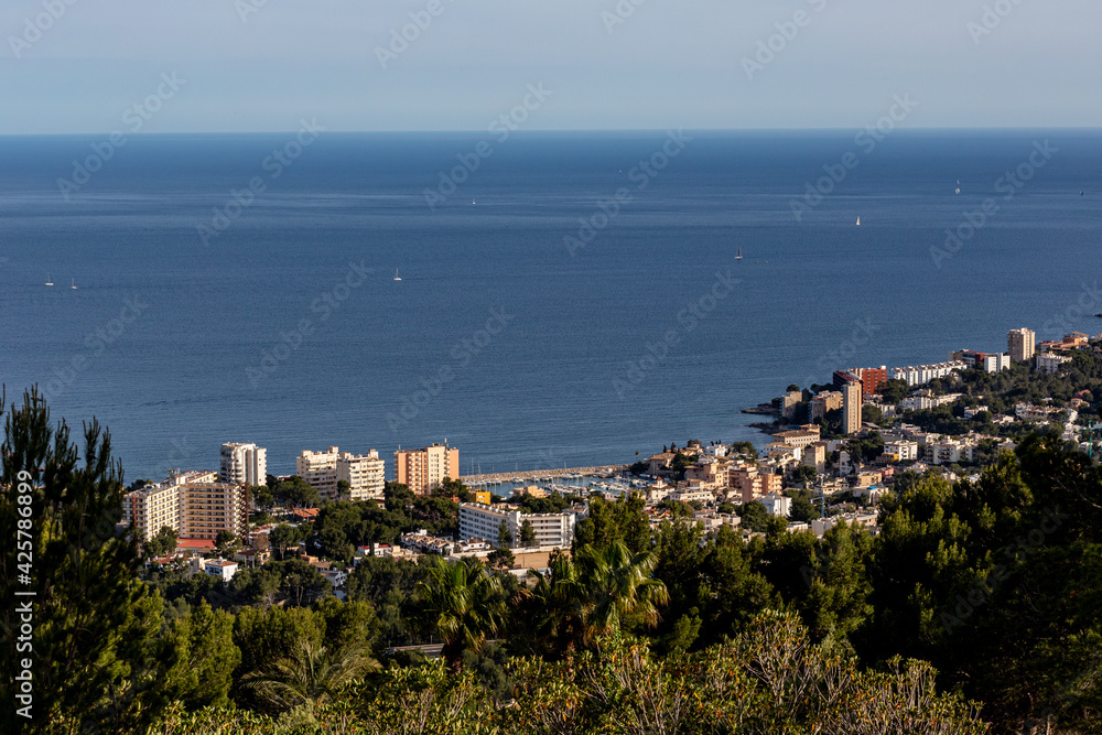 panoramic view of cala major, mallorca, spain