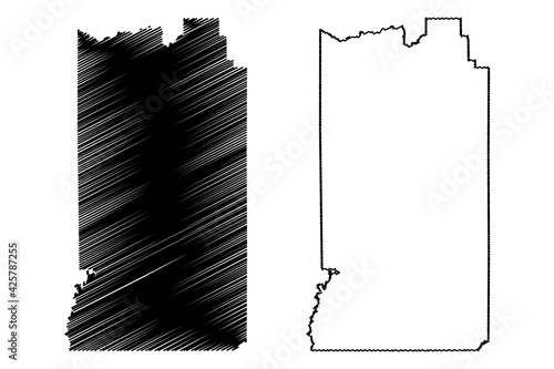 Uintah County, State of Utah (U.S. county, United States of America, USA, U.S., US) map vector illustration, scribble sketch Uintah map