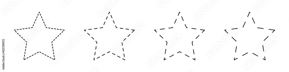 Set of stars in the form of dotted lines. Vector illustration Set of stars in the form of dotted lines. Vector illustration