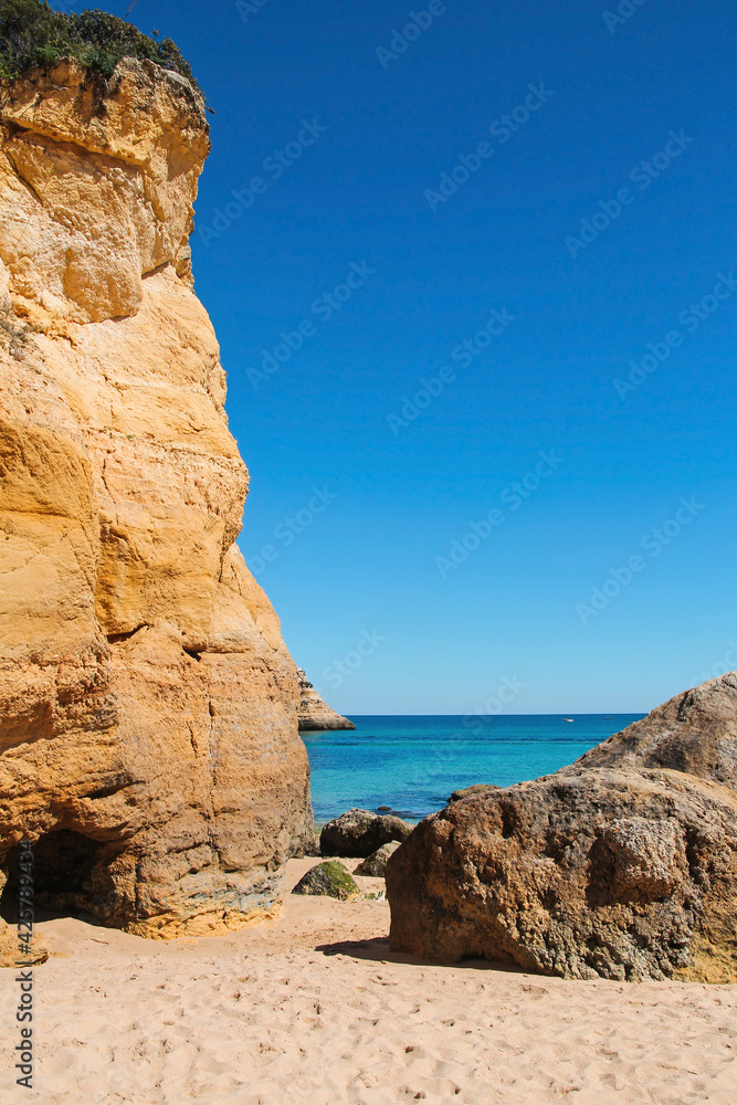 beautiful cliff beach Praia Dona Ana in Lagos, Algarve, Portugal